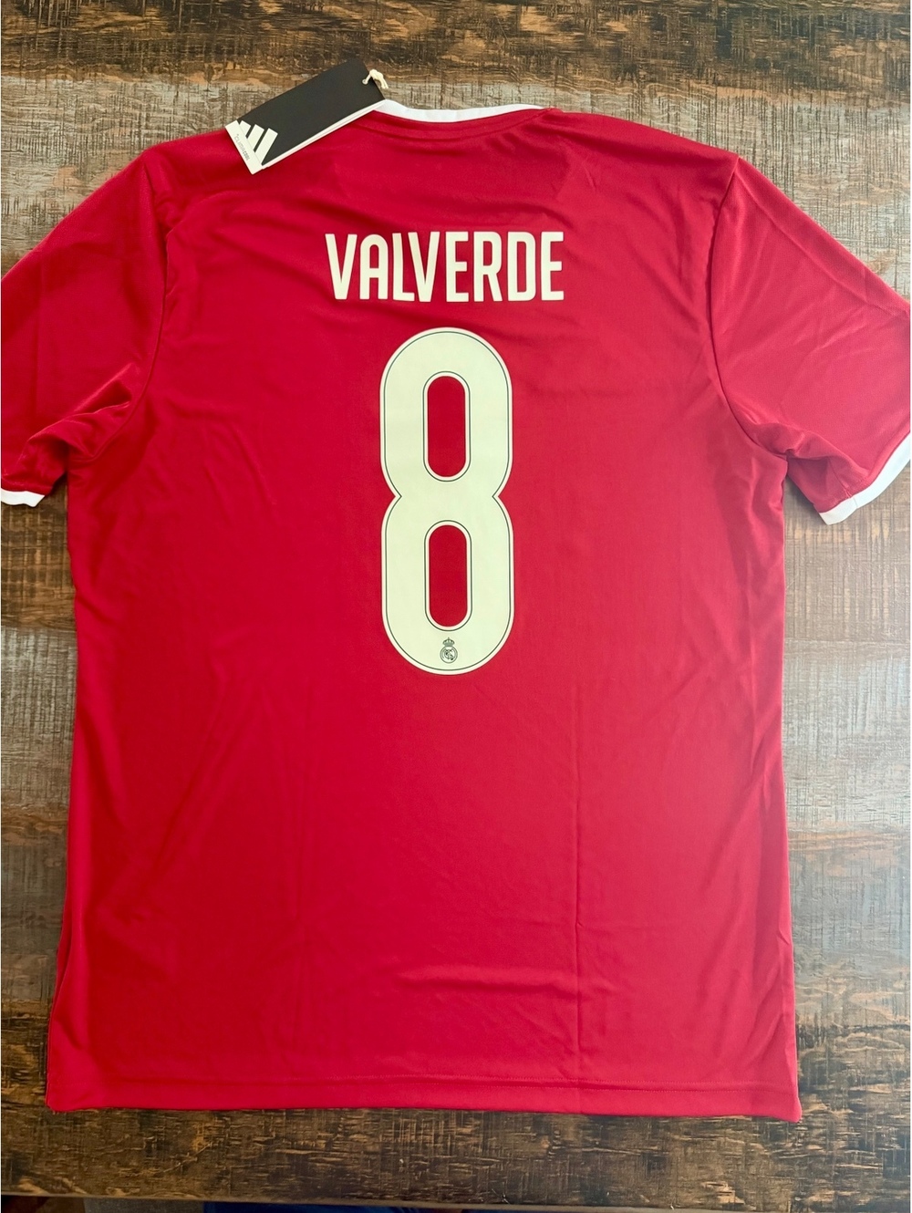 Valverde #8 Adidas Real Madrid Red Jersey Large